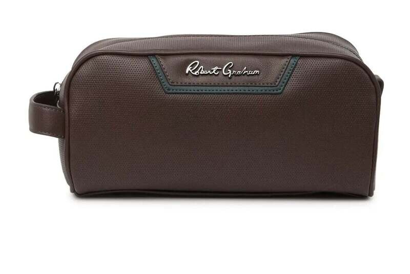 Robert Graham Mens Brown Toiletry Bag