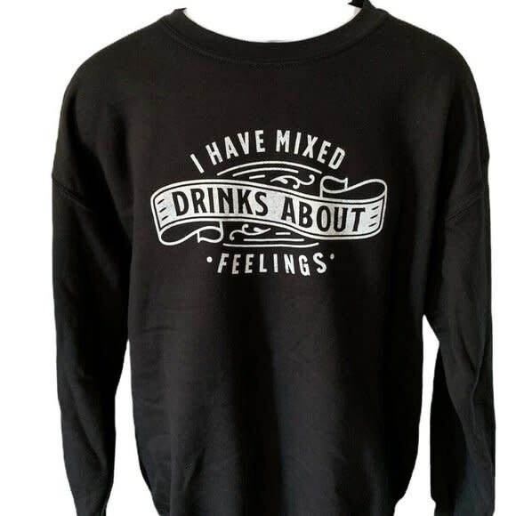 Kid Dangerous Men&#39;s &#39;I Have Mixed Feelings&#39; Black Sweatshirt, M