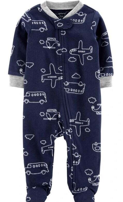Carter’s Airplane Fleece Footie PJ - 9m