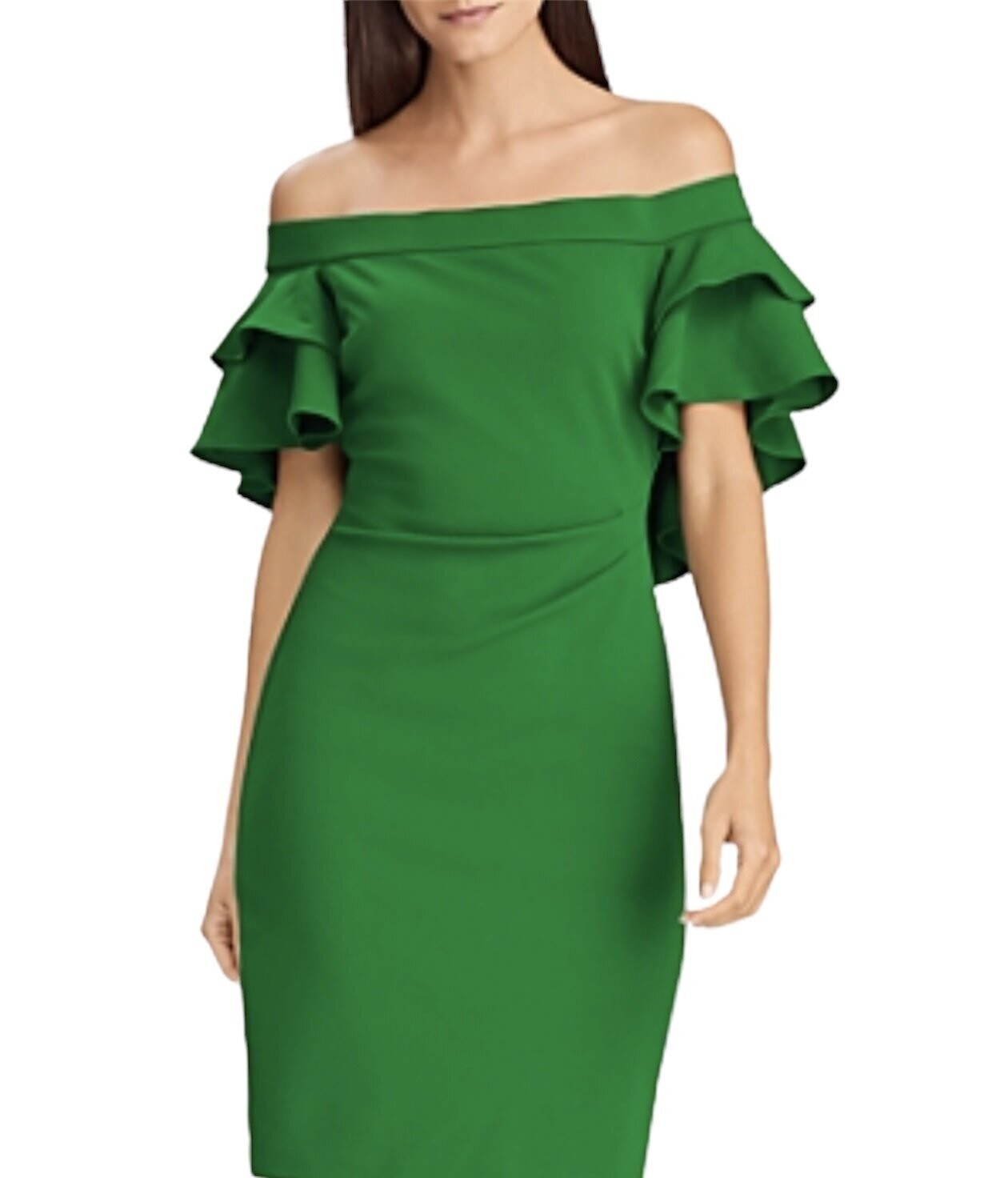 Ralph Lauren Green Off The Shoulder Dress, 2