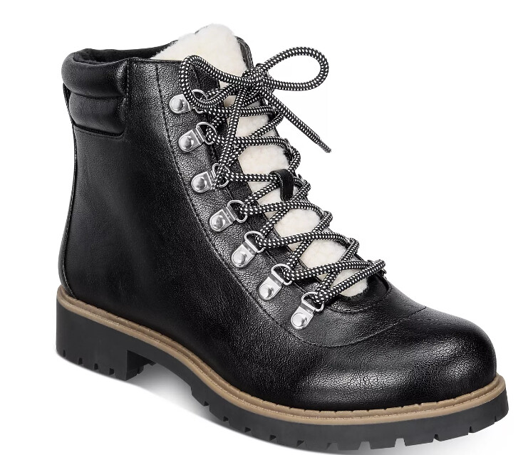 Style &amp; Co Women&#39;s Lace-Up Lug Sole Booties,11