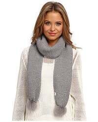 UGG Shearling Sheepskin Pom Pom Sequin Scarf