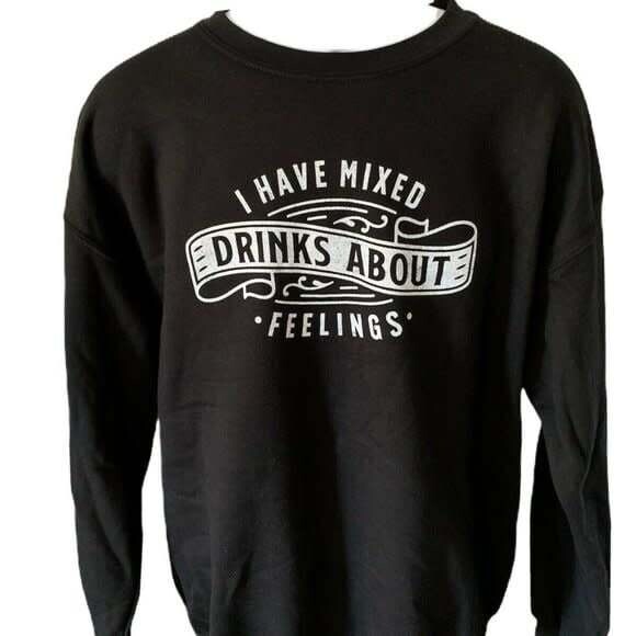 Kid Dangerous Men&#39;s &#39;I Have Mixed Feelings&#39; Black Sweatshirt, XL