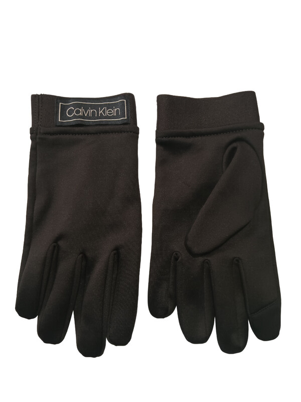 Calvin Klein Men&#39;s Logo Embossed Gloves, M/L