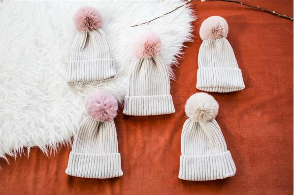 Knit Hat with Pom