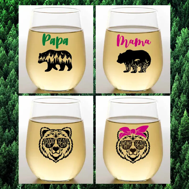 Bear Shatterproof Wine Glasses