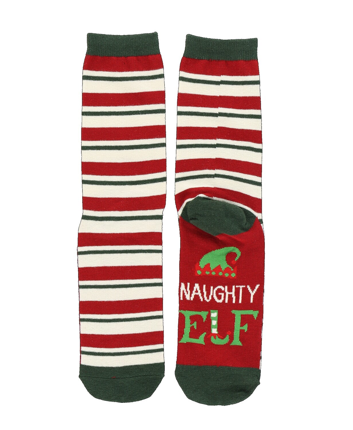 Naughty/Nice Elf Socks, Color: Naughty, Size: Medium