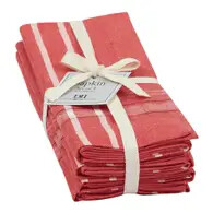 Napkin Cloth Red Stripe Set of 4