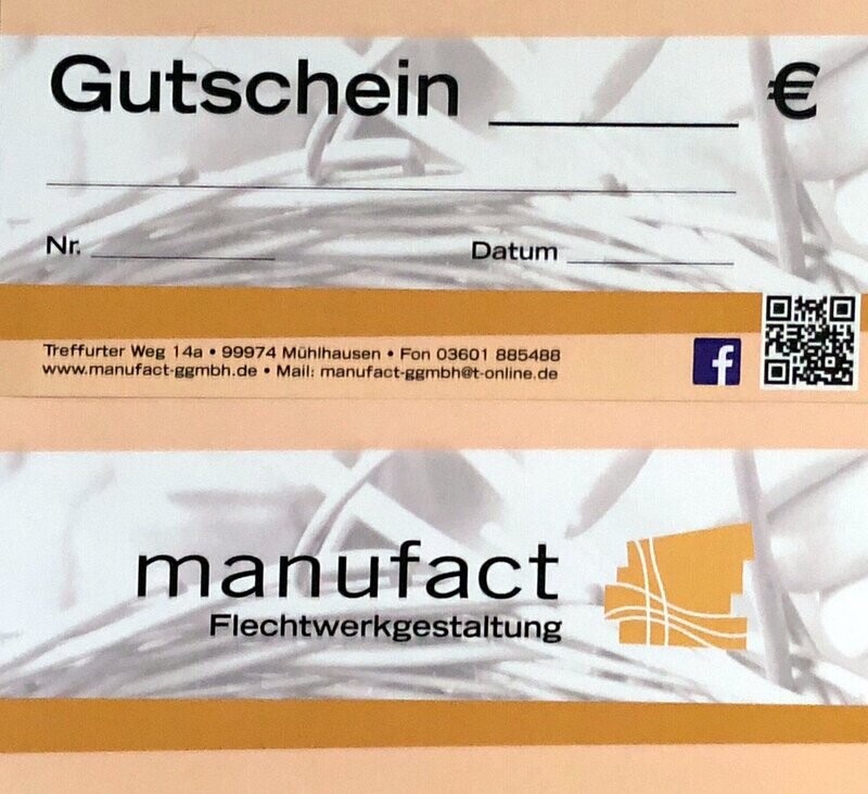 Gutschein-Flechtwerkgestaltung ab: