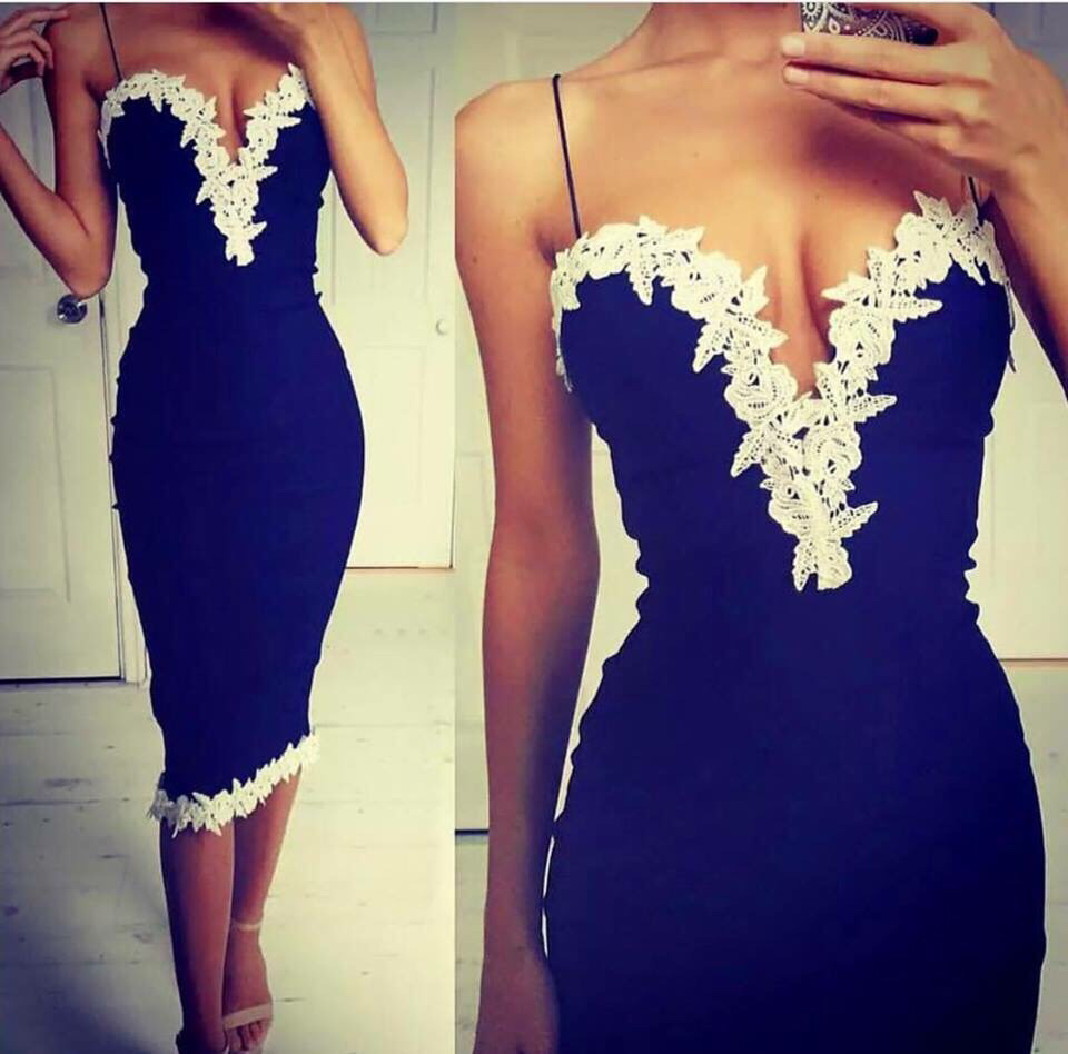 lace trim midi dress