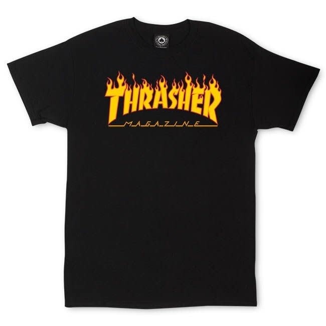 Thrasher FLAME LOGO T-SHIRT	BLACK