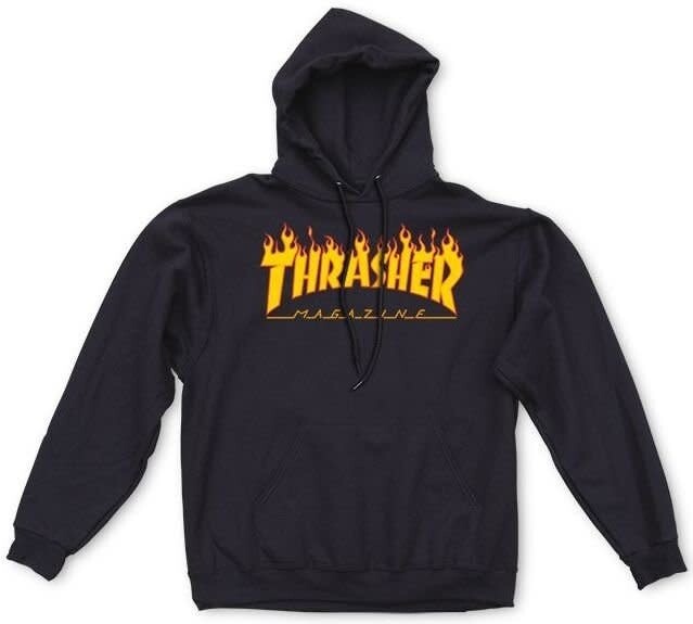 Thrasher FLAME LOGO HOOD	BLACK