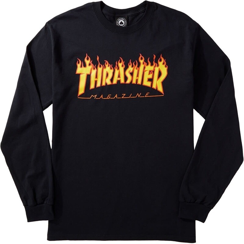 FLAME LOGO LONG SLEEVE	BLACK