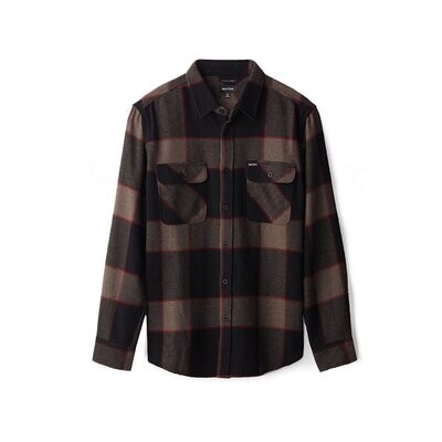 Brixton Bowery LS Flannel Heather Grey Charcoal