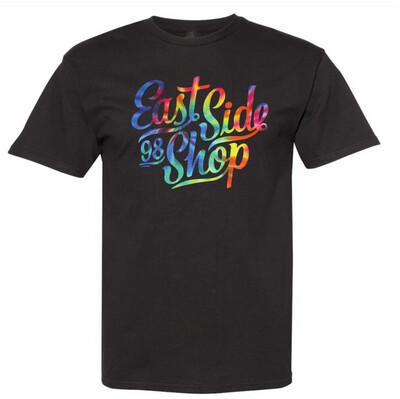 East Side Tie Dye Script T-Shirt Black