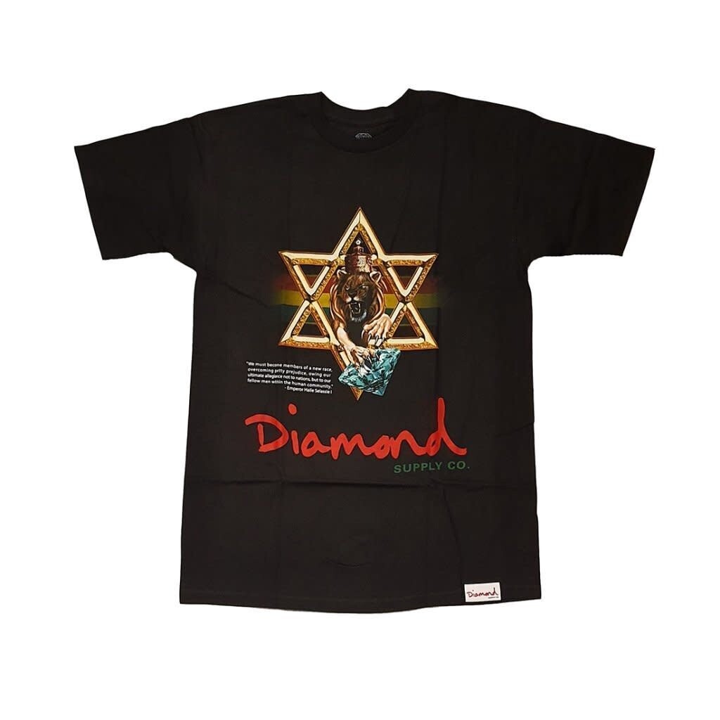 Diamond Star Of David Tee Black