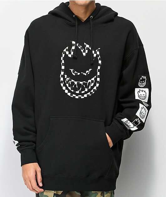 Spitfire Bighead Big Check Hood Black