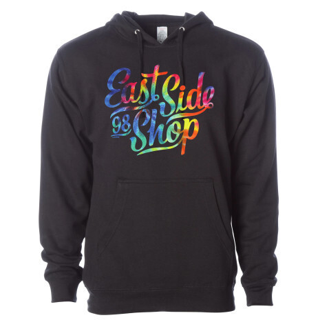East Side Tie Dye Script Hoody Black