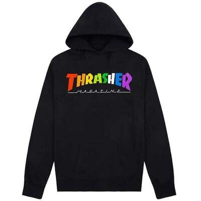 Thrasher Rainbow Mag Hood Black