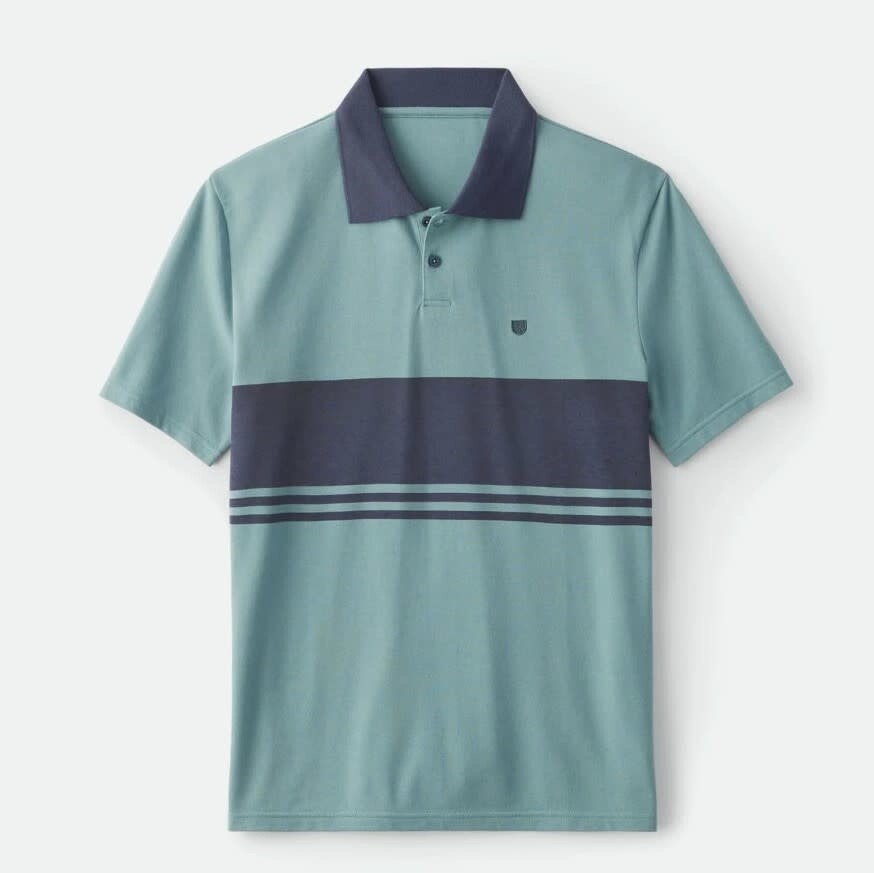 Brixton Shield Stripe SS Polo Ocean Washed Navy