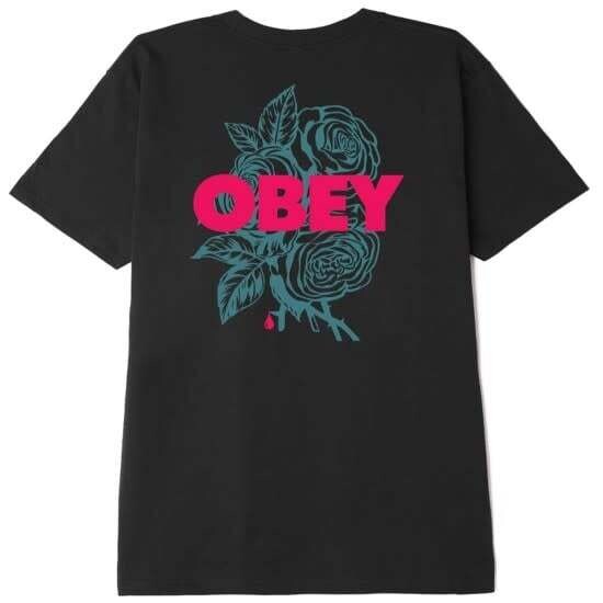 Obey Blood And Roses Tee Black