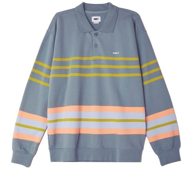 Obey Isso Striped Polo Sweatshirt Tarmac Multi