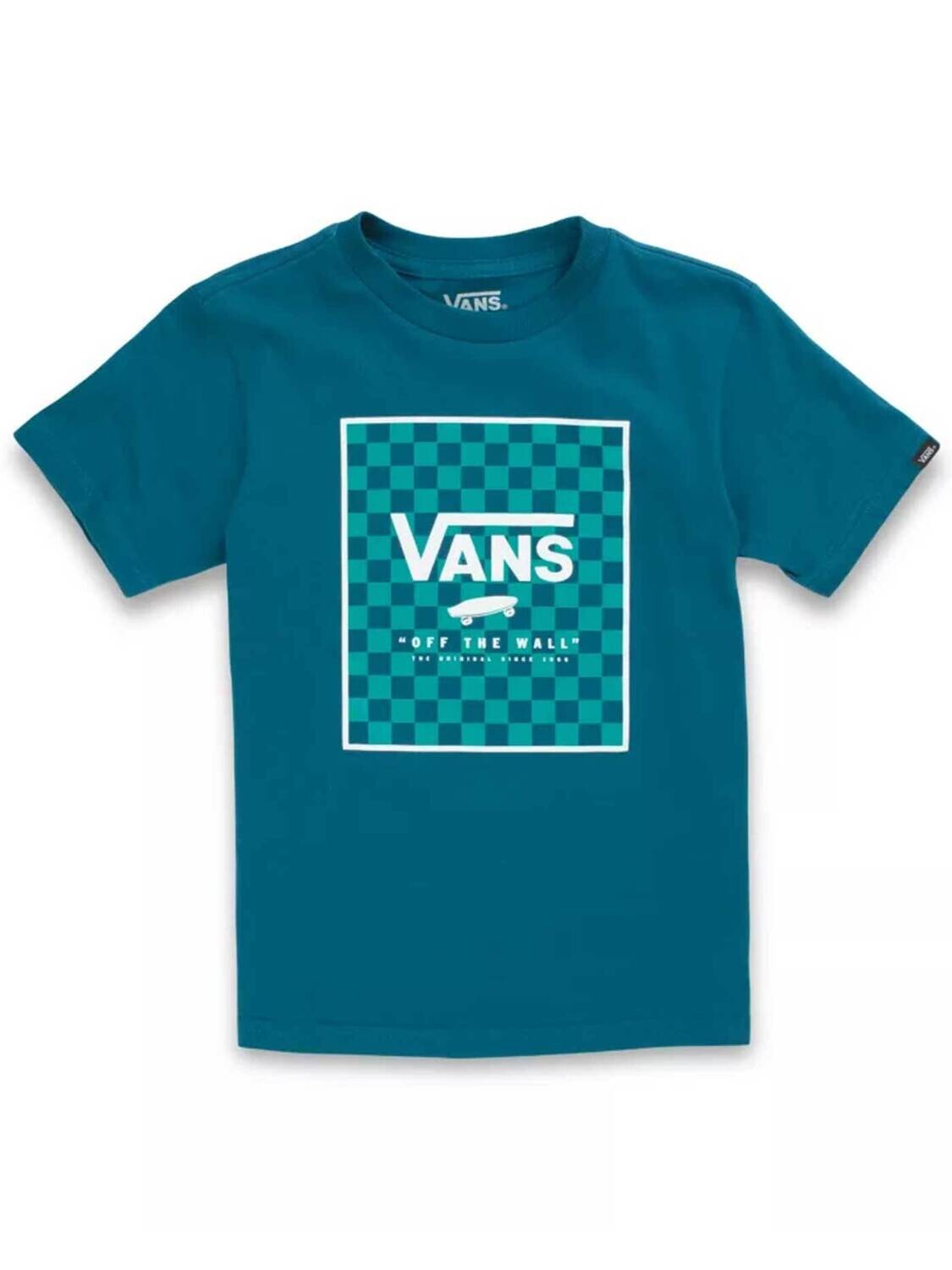 Vans Youth Print Box Tee Blue Coral Checker