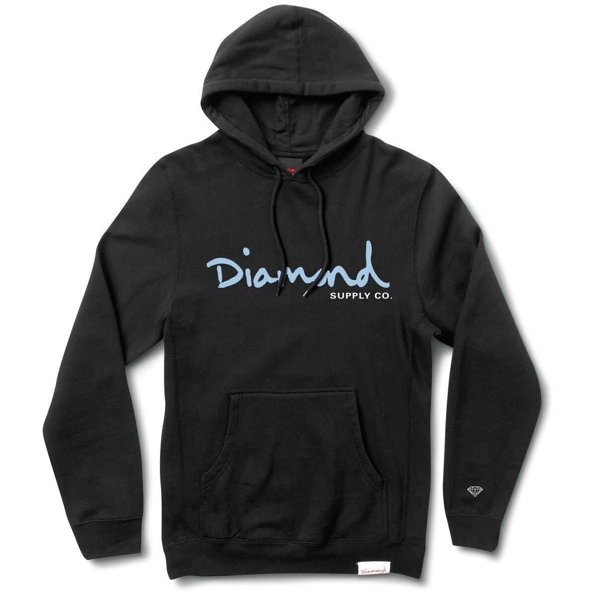 Diamond OG SCRIPT HOODIE	BLACK