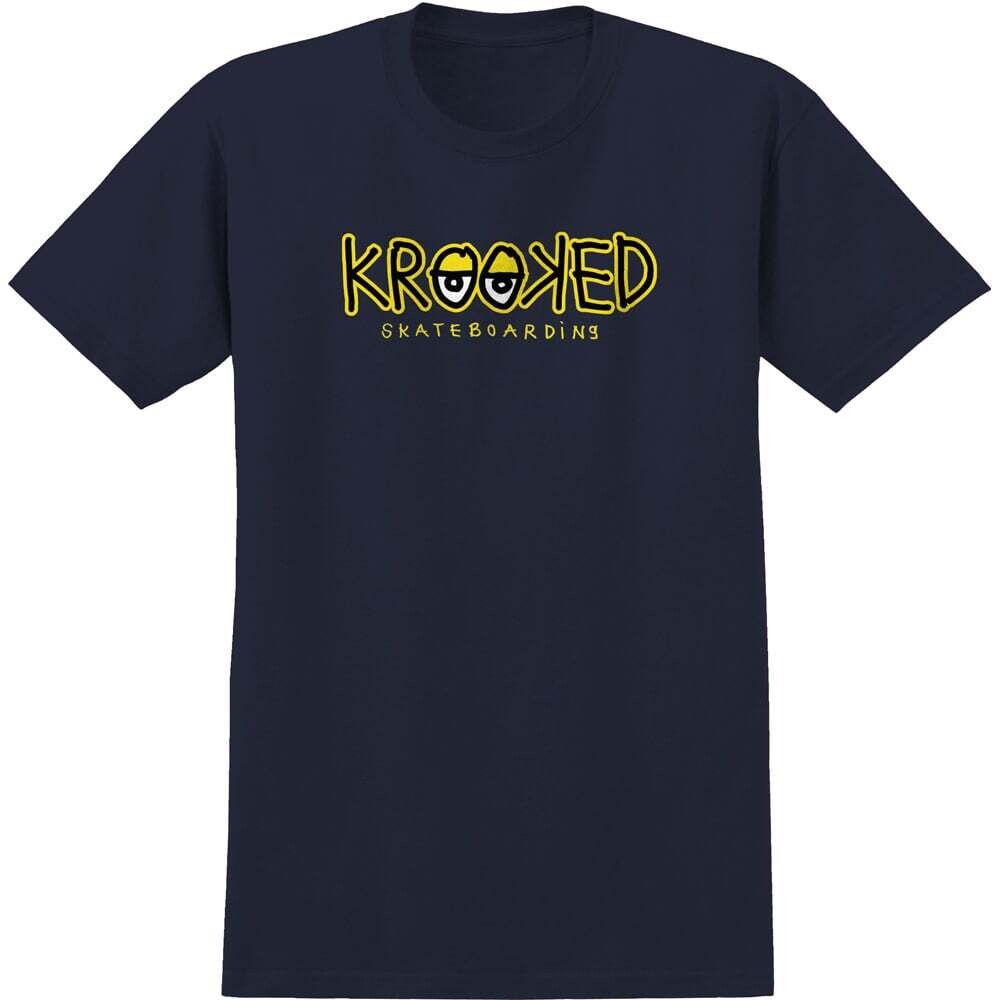 KROOKED EYES FILL SS T-SHIRT Navy Yellow