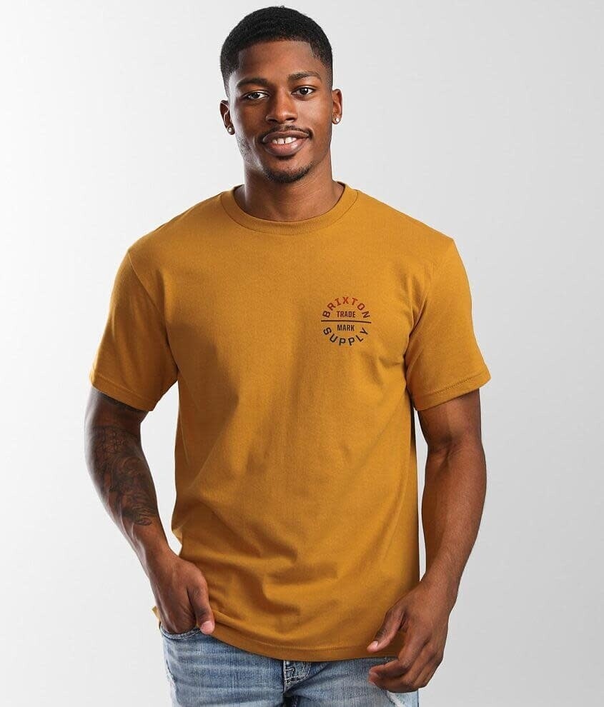 Brixton Oath V Tee Antique Gold Gradiant