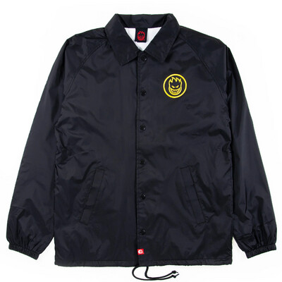 Spitfire Classic Swirl Coaches Jacket Black W/ Yellow Prints