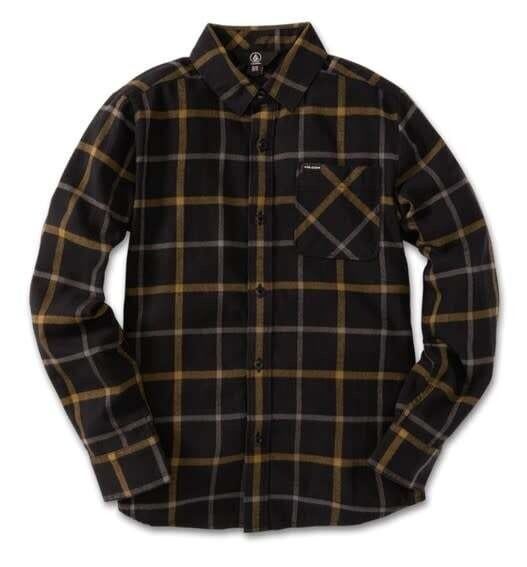 Volcom Caden Plaid LS Black