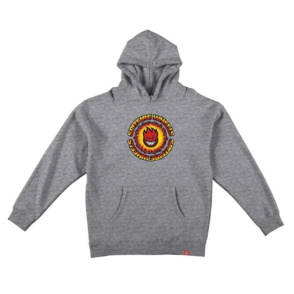 Spitfire OG Fireball PO Hood Grey Heather Red/Yellow