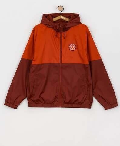 Brixton Claxton Crest Zip Hood Jacket Orange Dark Brick
