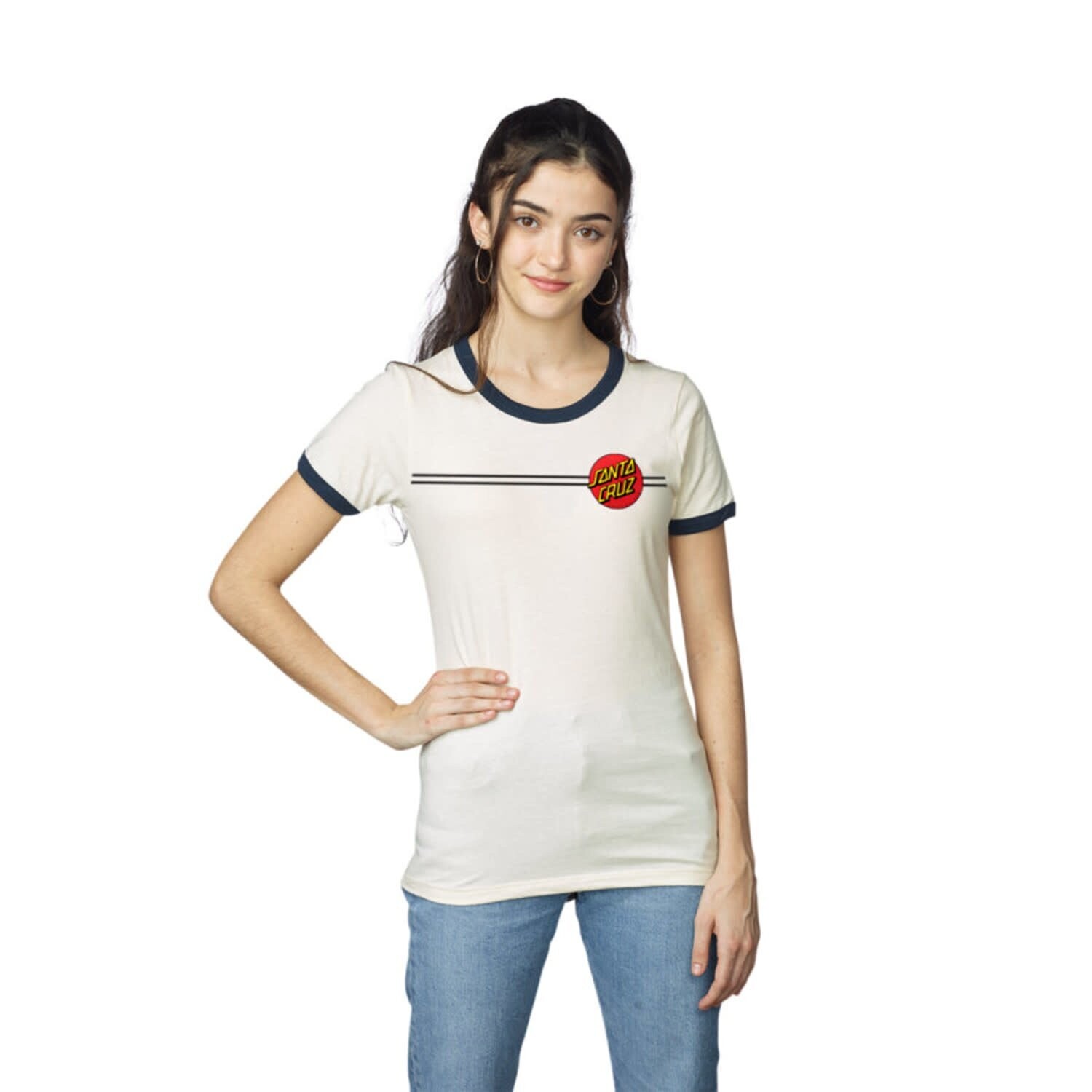Santa Cruz Womens Classic Dot Tee Midnight Navy