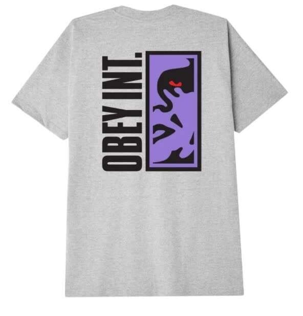 Obey Vertical Icon Tee Heather Grey