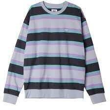 Obey Quarter Organic Crew Specialty Fleece Navy Multi