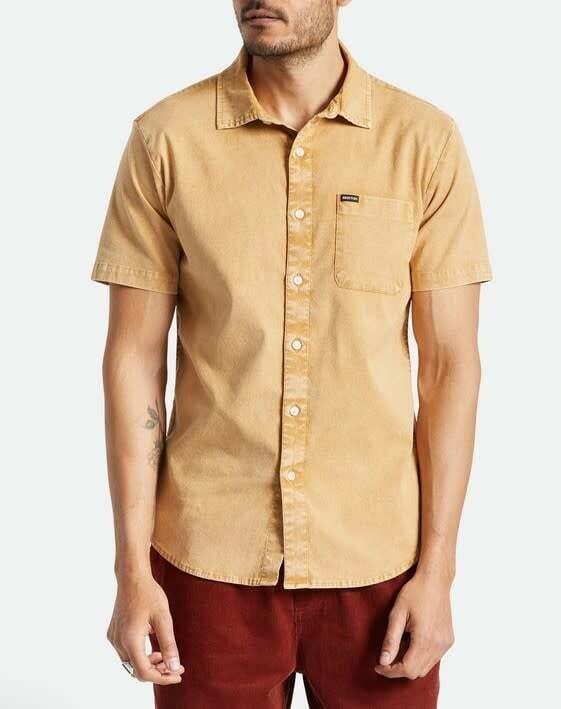 Brixton Charter Oxford ss Woven Medal Bronze Sun Wash