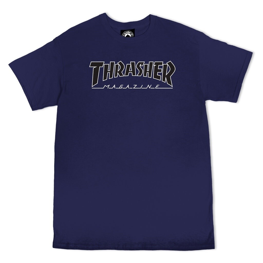 Thrasher Outlined Tee Black Blue