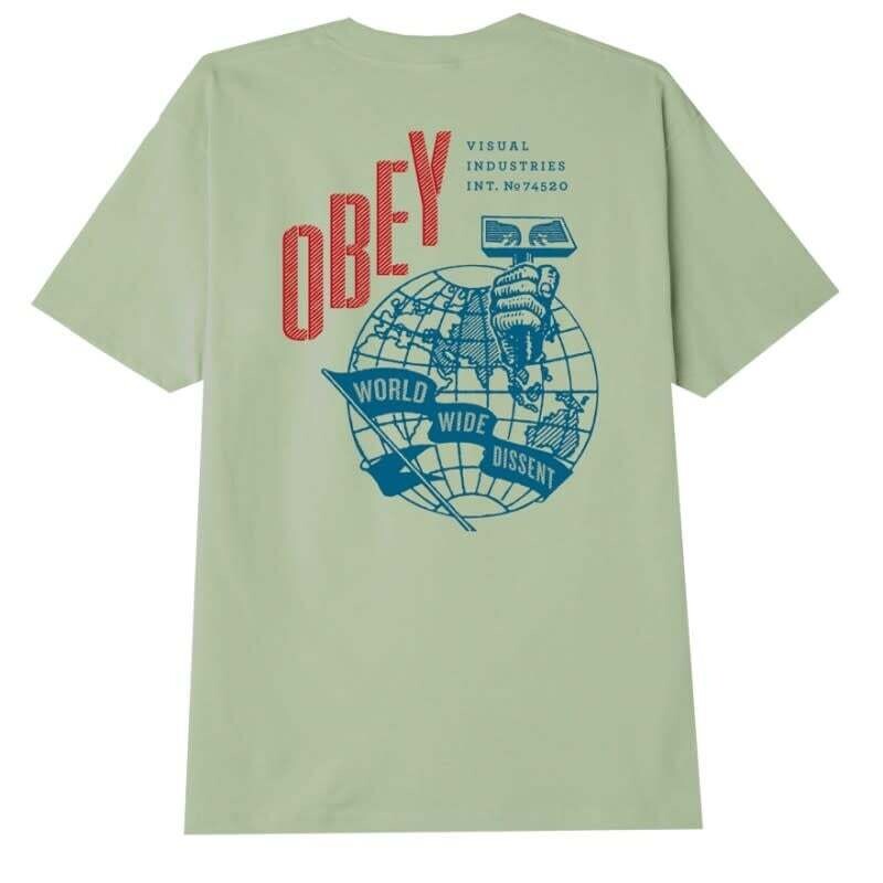 Obey Hammer Globe Tee Cucumber 