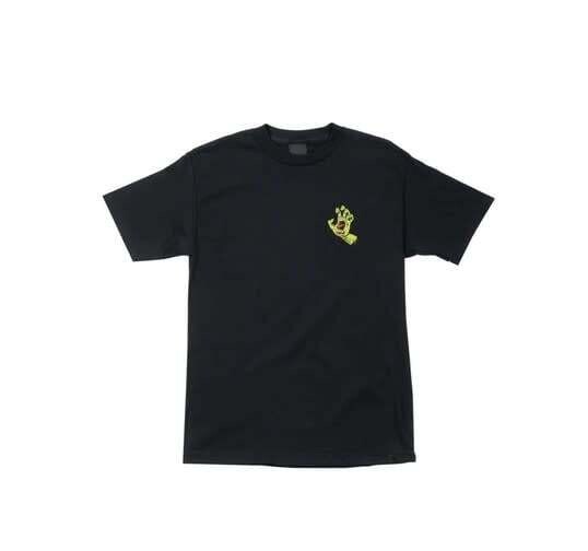 Santa Cruz  Screaming Hand Tee Black Safety Yellow