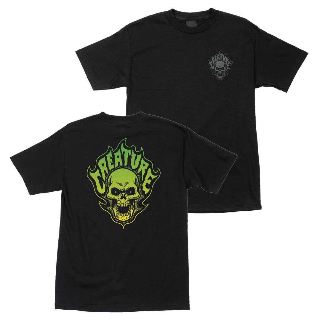 CREATURE T-SHIRT BONEHEAD FLAME BLACK