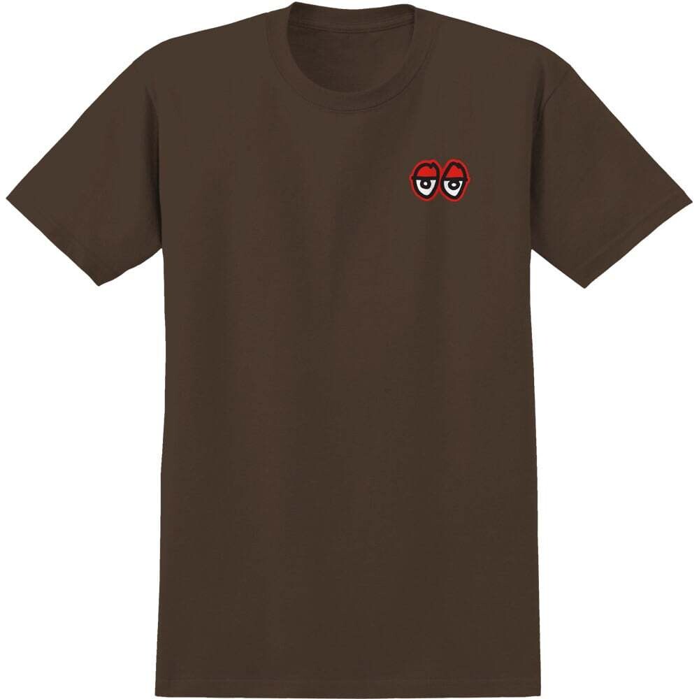 Krooked STRAIT EYES S/S T-SHIRT	DARK CHOCOLATE W/ RED PRINTS