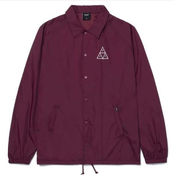 Huf Essentials TT Coach Jacket Maroon