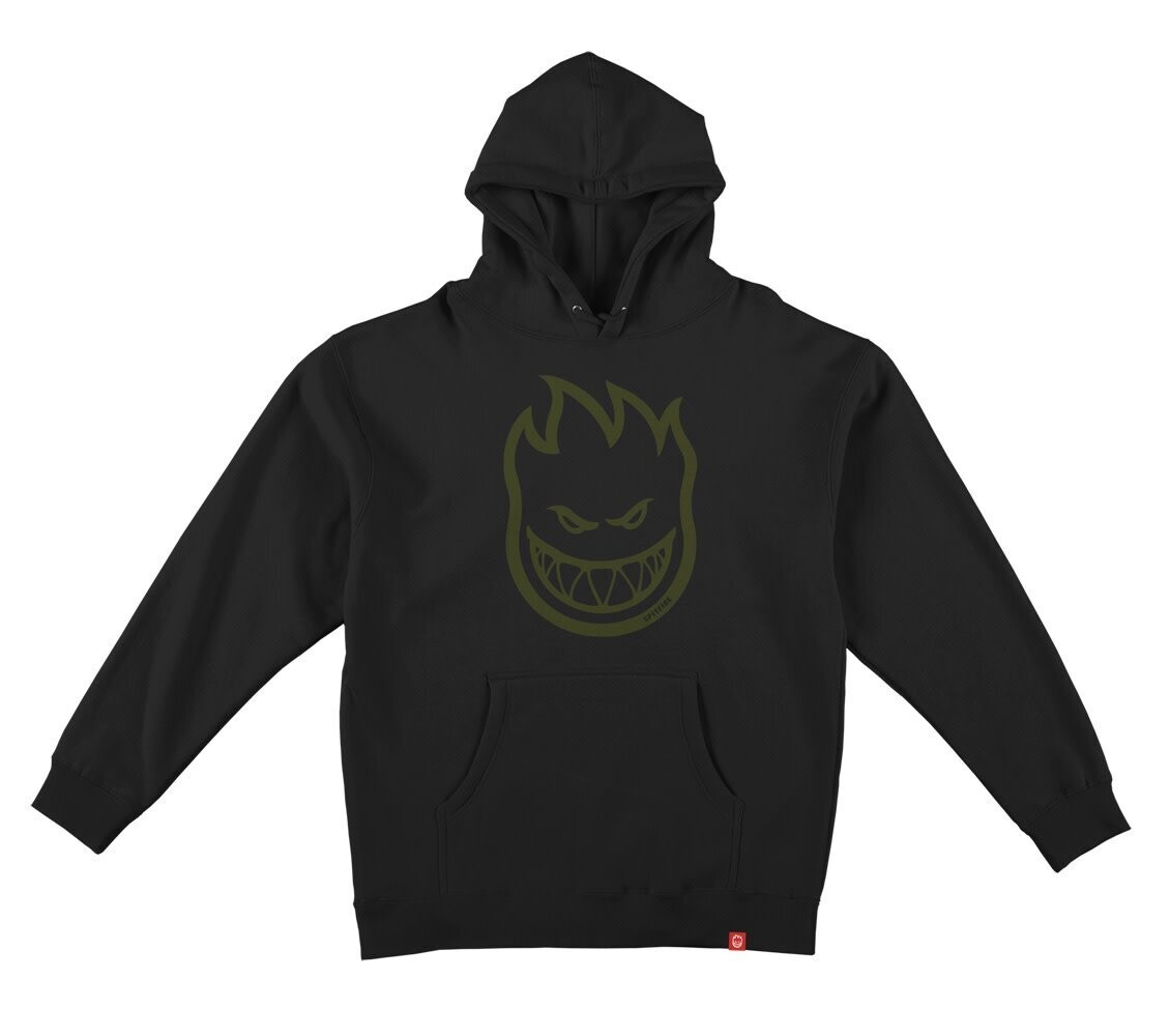 Spitfire BIGHEAD PULLOVER HOODED SWEATSHIRT	BLACK w/ OLIVE Print