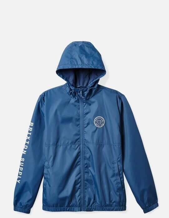 Brixton Claxton Crest LW Zip Hood Jacket Indie Teal