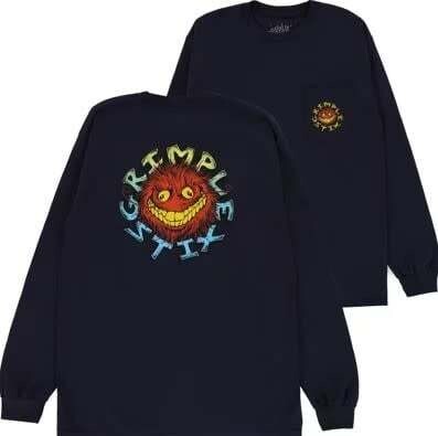 GRIMPLE STIX L/S POCKET T-SHIRT NAVY w/ MULT