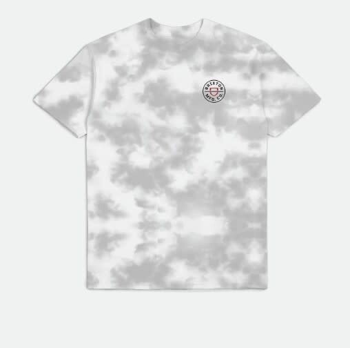 Brixton Crest Tee SILVER/WHITE CLOUD WASH