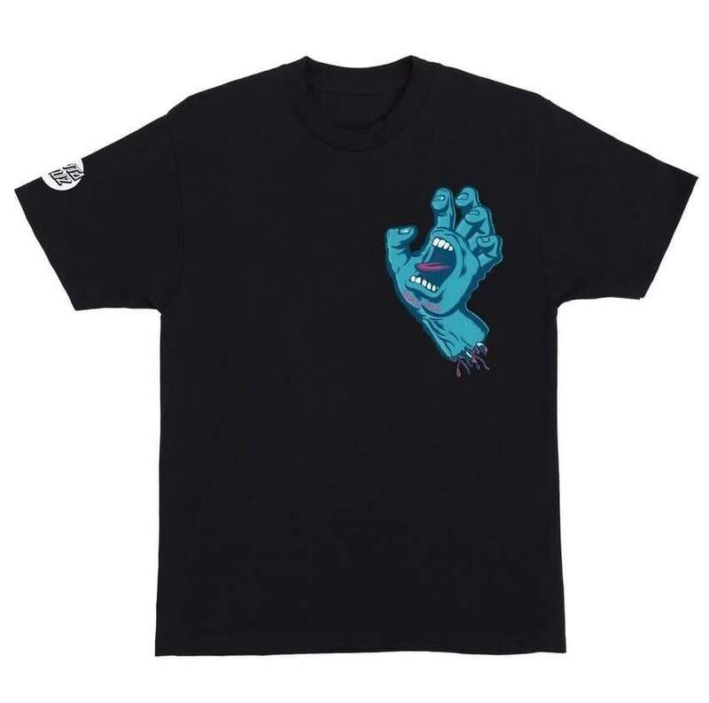 SANTA CRUZ T-SHIRT RIGID SCREAMING HAND FRONT Pigment Black