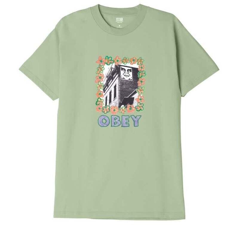 Obey Flower Frame Tee Cucumber 